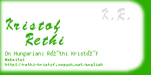 kristof rethi business card